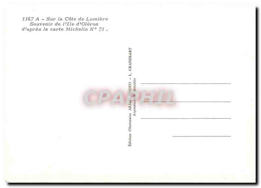 CPM Souvenir de l'Ile d'Oleron d'apres la carte Michelin N 71  — Rückseite