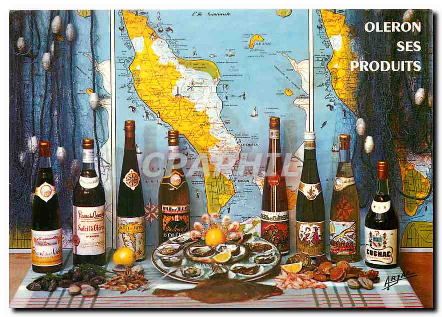 Oleron ses produits — Carte publicitaire — Édition Oleronaise ARJAC PHOTO - L. GRANDSART