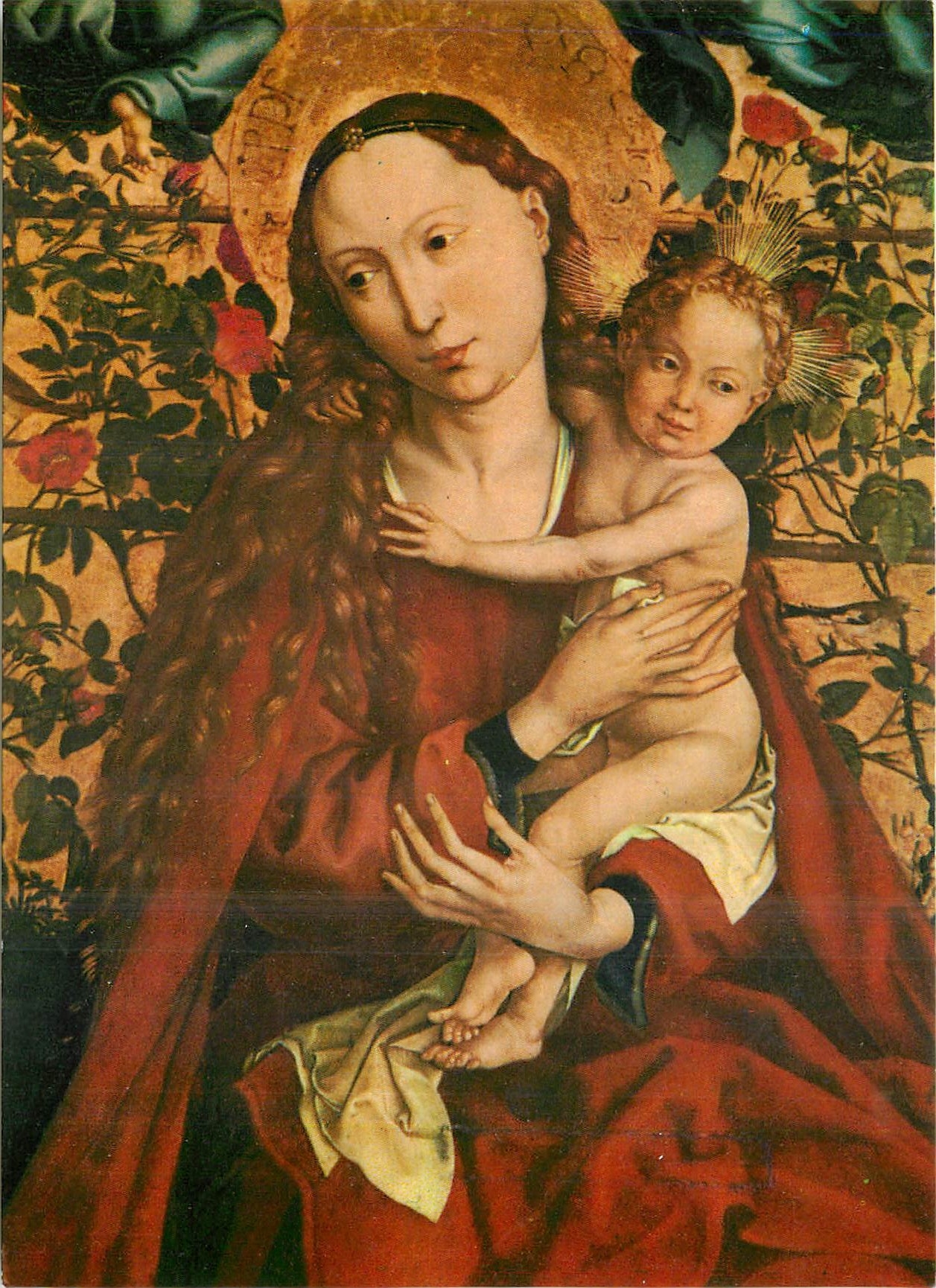 CPM Cathedrale de Colmar Martin Schoengauer La Vierge au buisson de roses 