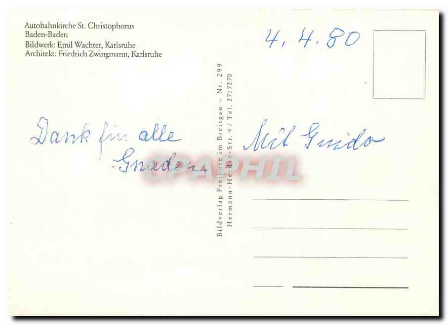 CPM Autobahn St Christophorus Baden Baden  — Rückseite