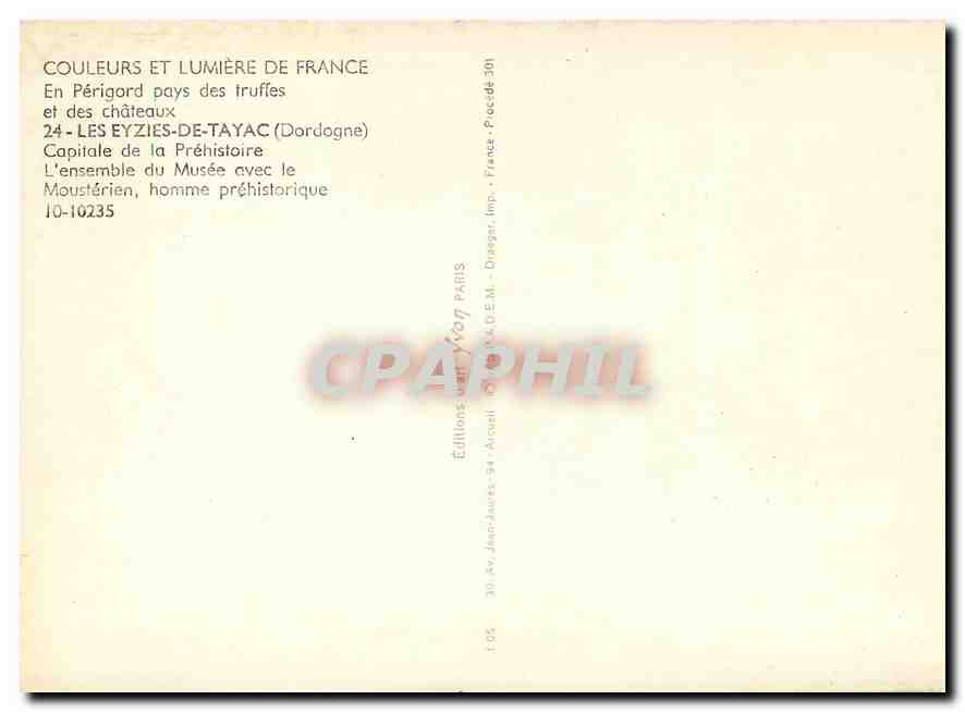 Les Eyzies-de-Tayac — Capitale de la Préhistoire — Éditions Jacques-Arquell — Rückseite