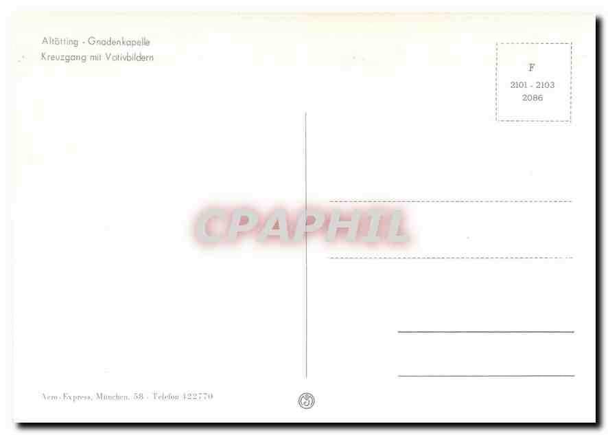 CPM Altotting Gnadenkapelle Kreuzgang mit Votivbildern  — Rückseite