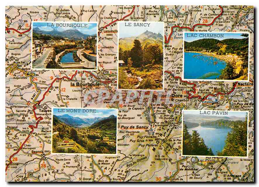 Massif du Sancy — Carte postale panoramique avec cartes et photos — Éditions du LYS