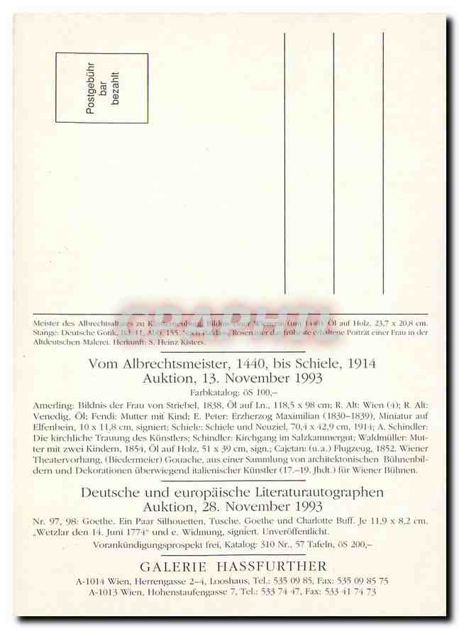 CPM Vom Albrechtsmeister 1440 bis Schiele 1914   — Rückseite