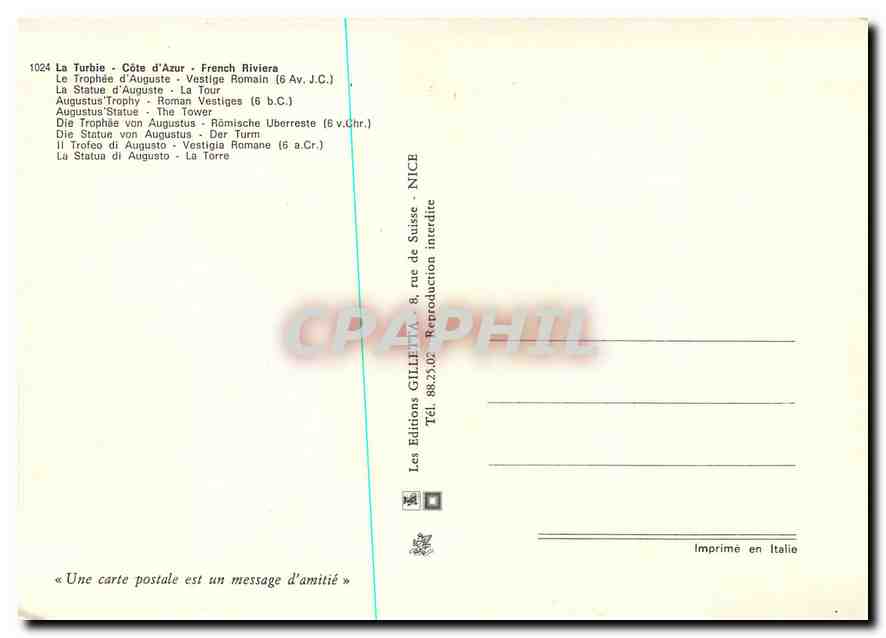 CPM La Turbie Le Trophee d'Auguste  — Rückseite
