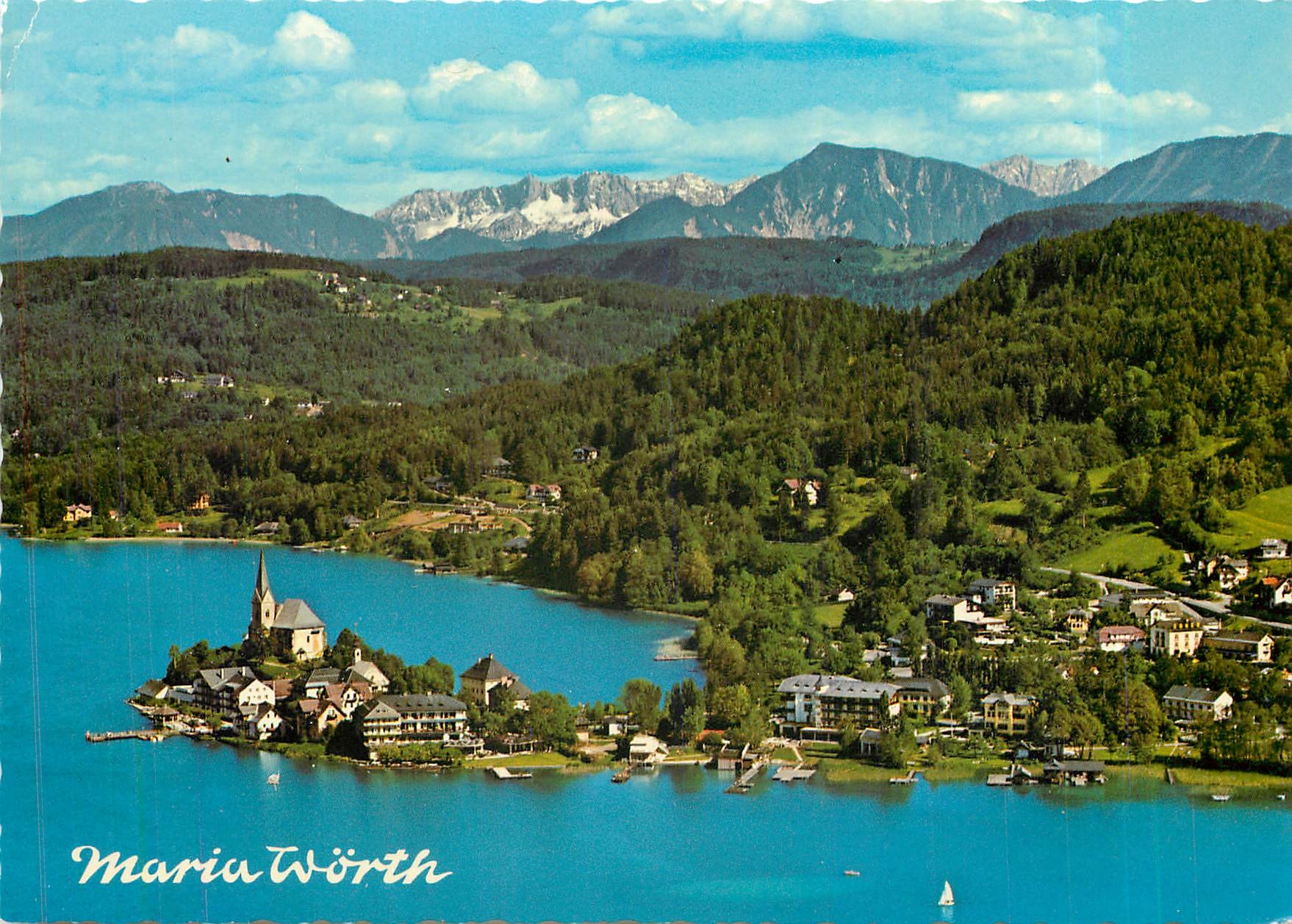 CPM Maria Worth Worthersee gegen den Karawankenhauptkamm Karnten Austria 