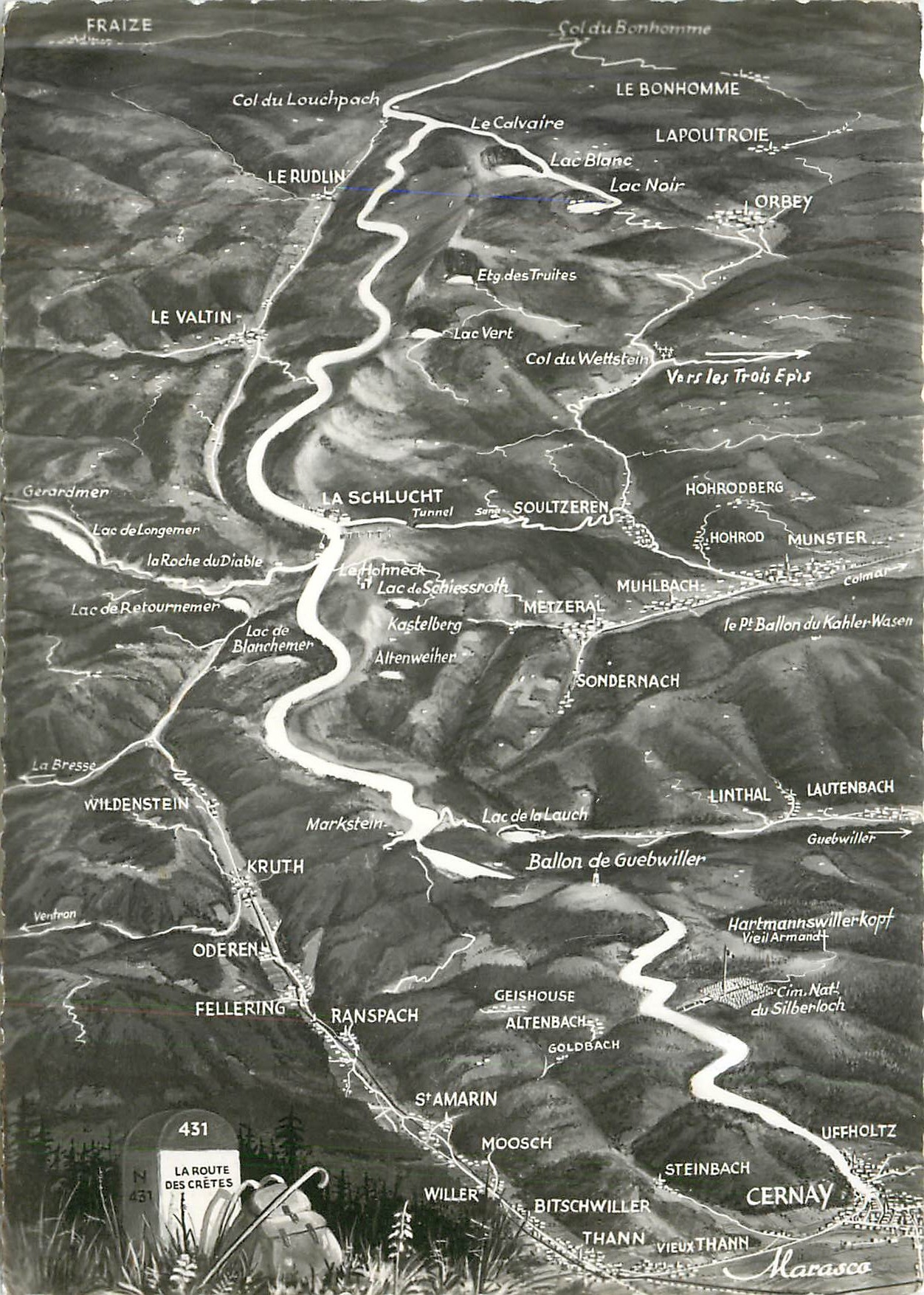 Route des Crêtes — de Cernay au Col Bonhomme — Éditeur d'Art Marasco, 65