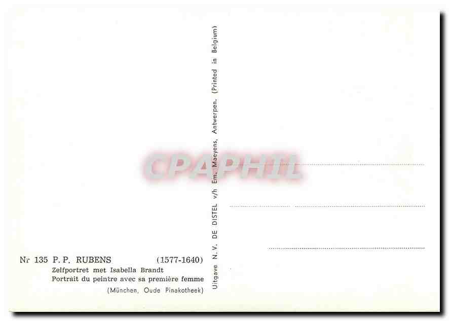 CPM PP Rubens Zelfportret met Isabella Brandt  — Rückseite