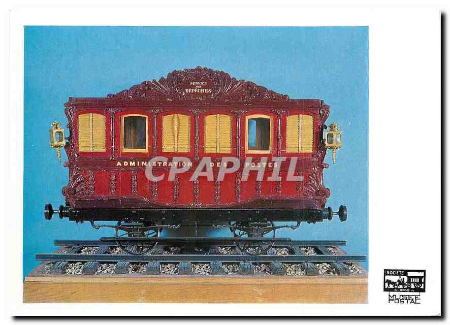 CPM Premiere type de wagon poste en service entre Paris et Rouen 
