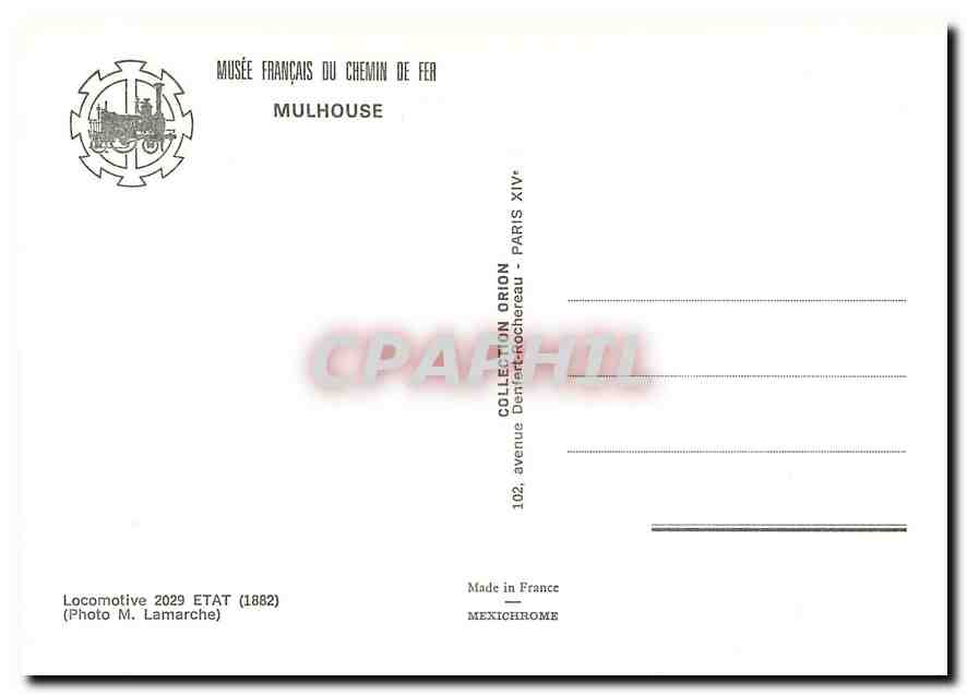 CPM Mulhouse Locomotive 2029 ETAT  — Verso