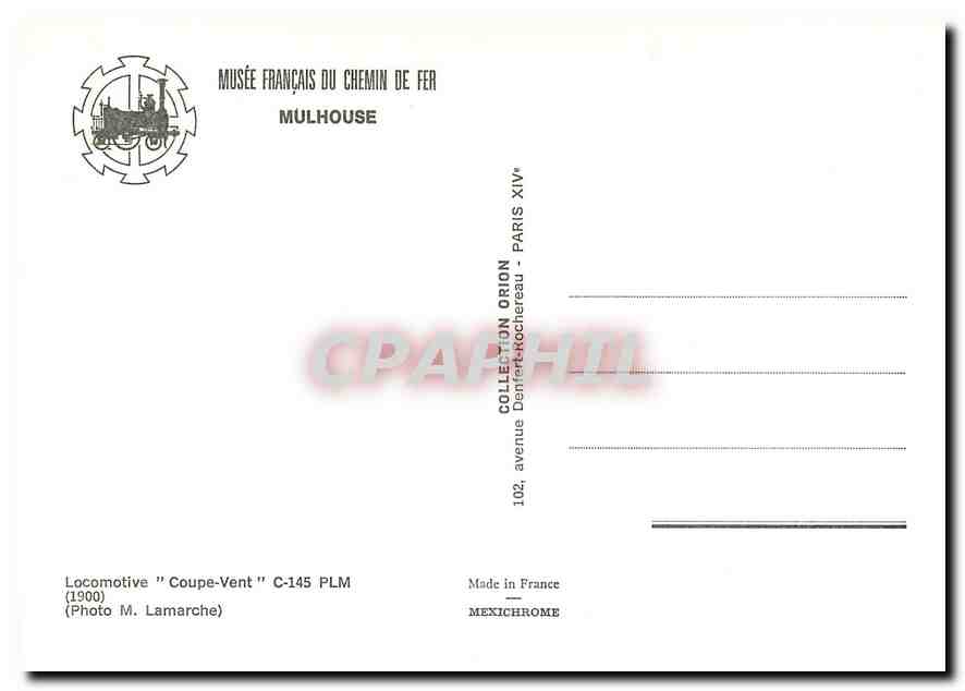 CPM Mulhouse Coupe Vent C 145 PLM  — Verso