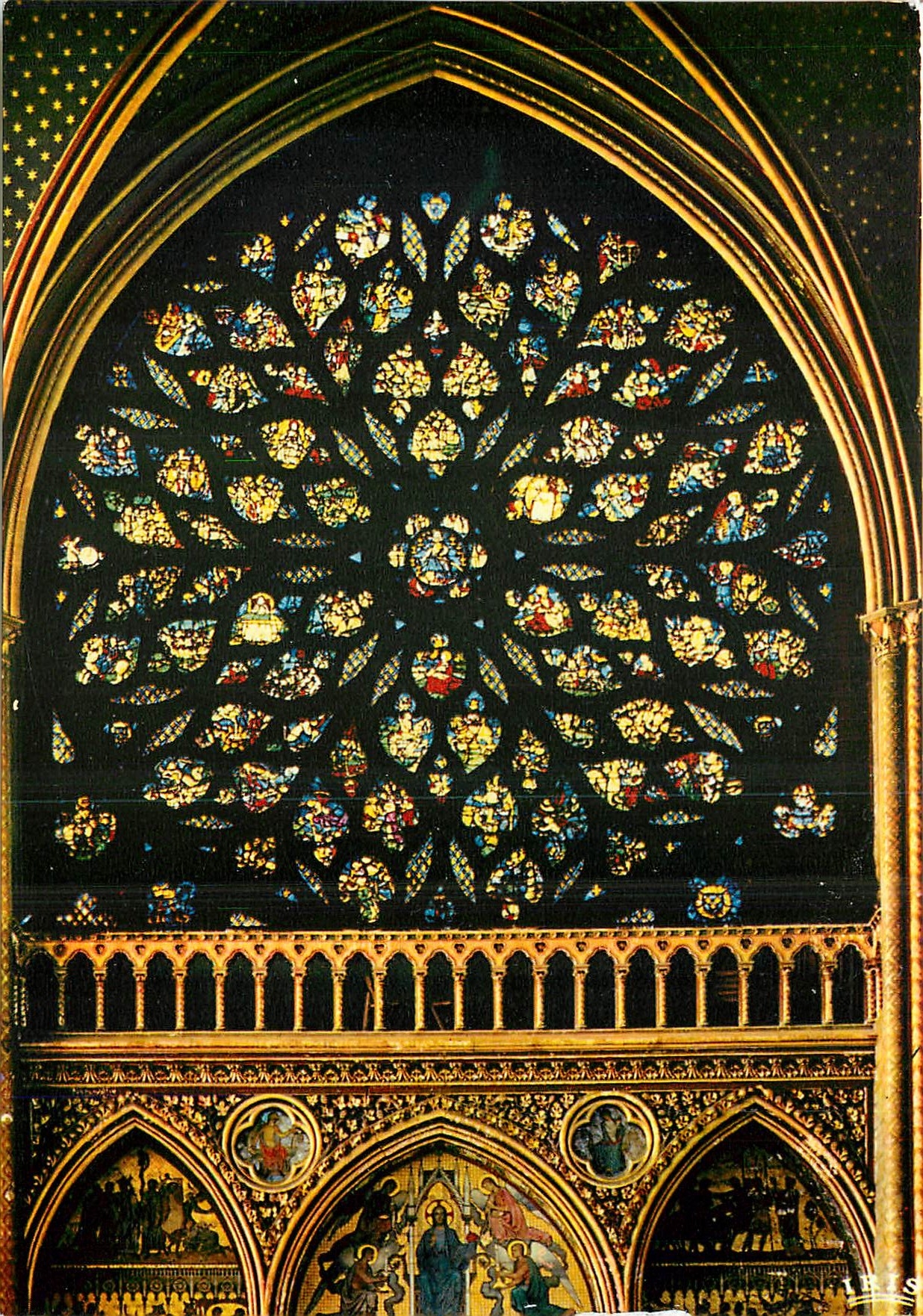 CPM Paris La Sainte Chapelle Grande Rose de la Facade 