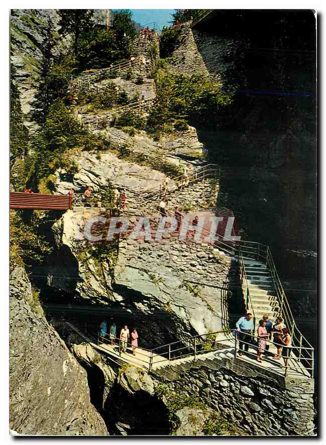 CPM In der Viamalaschlucht Treppe zur Galerie 