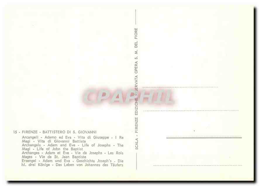 CPM Firenze Battistero di S Giovanni Archanges Adam et Eve Vie de Josephs Les Rois Mages Vie Vie de  — Rückseite