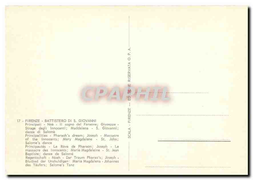 CPM Firenze Battistero di S Giovanni Principautes Le Reve de Pharaon  — Rückseite