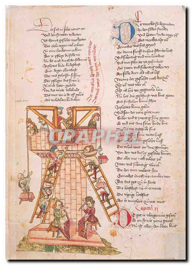 CPM La tour de Babel Weltchronik de Rudolf von Ems 