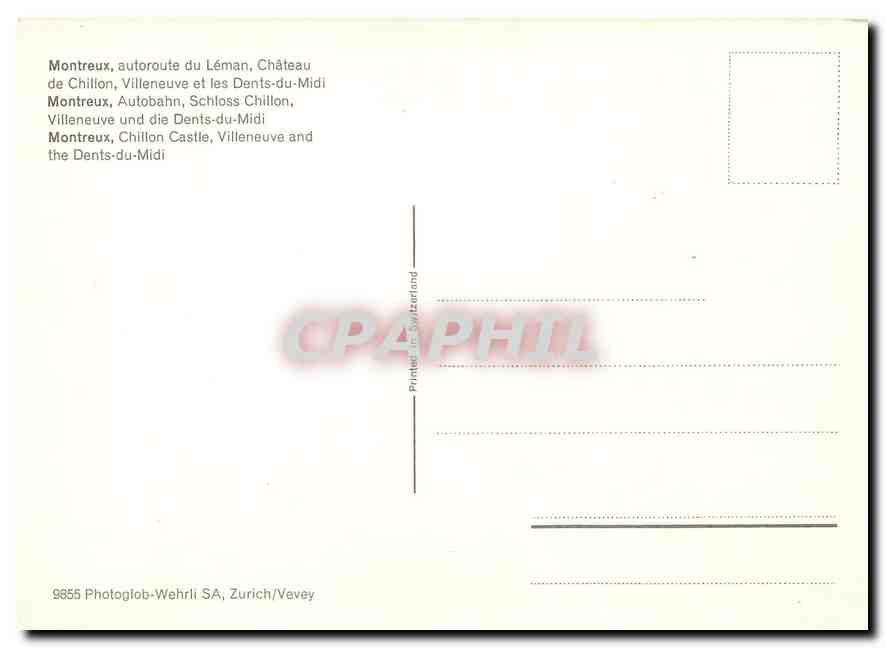 CPM Montreux Autobahn Schloss Chillon Villeneuve und die Dents du Midi  — Verso