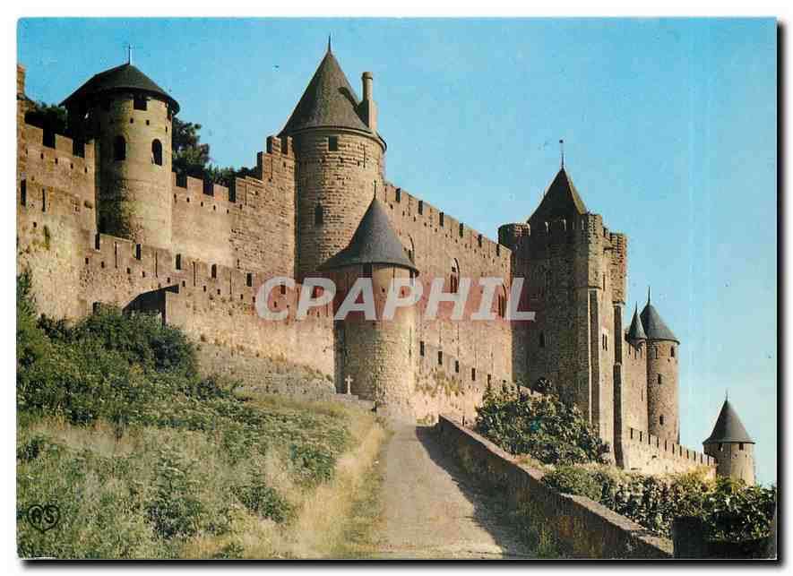 Cité de Carcassonne — Montée de la Porte d'Aude et Tour Carrée de l'Évêque — Société des Cartes Postales APA-POUX - ALBI