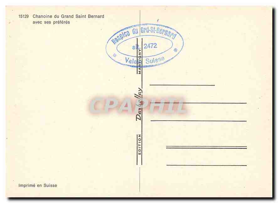 CPM Chanoine du Grand Saint Bernard avec ses preferes  — Back