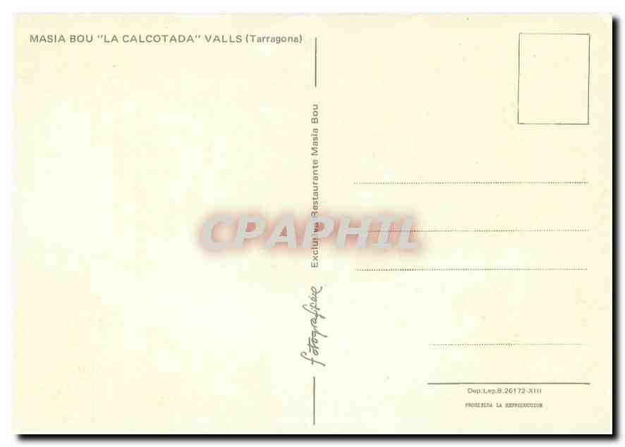 CPM Masia Bou La Calcotada Valls Tarragona  — Rückseite