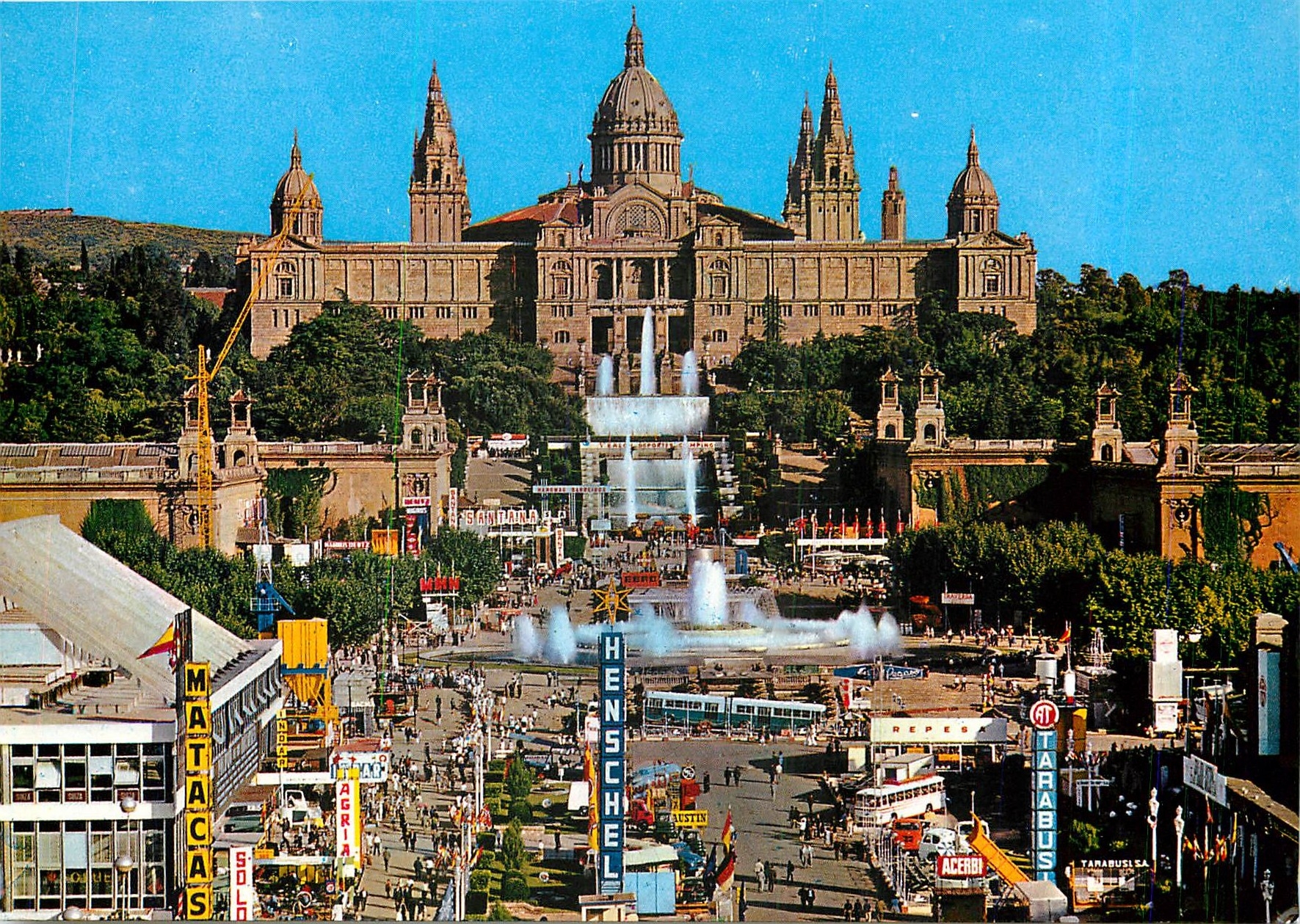 CPM Barcelona Parc de Montjuich Grandse Eaux 