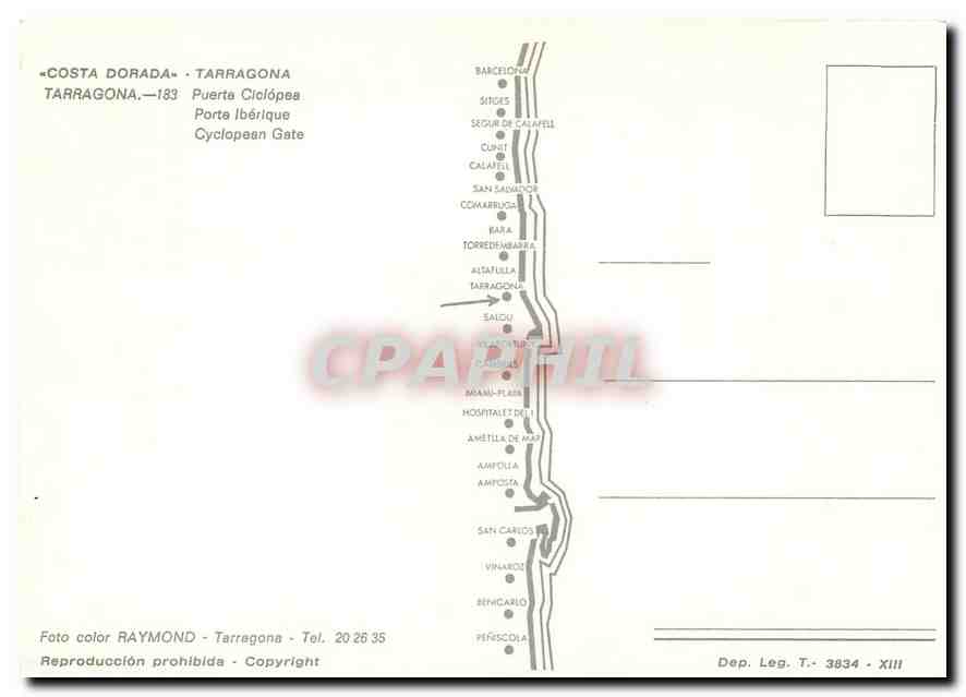 CPM Costa Dorada Tarragona Porte Iberique  — Rückseite