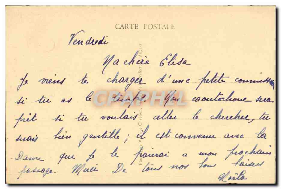 Seiches CPA La chapelle de Matheflon au bord du Loir — Back