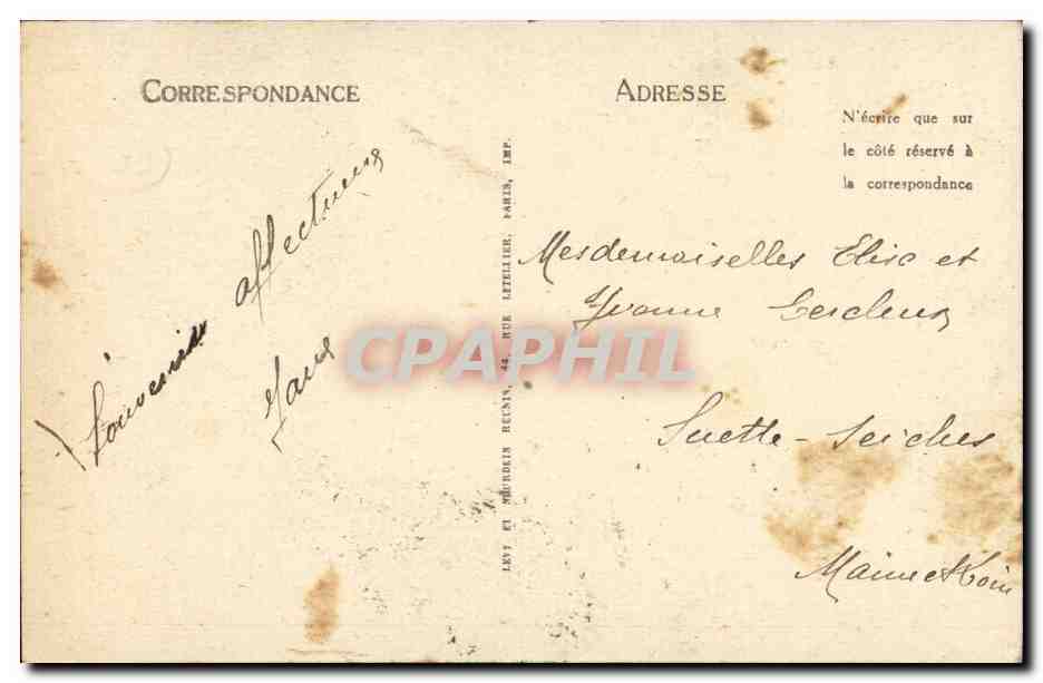 Souzay CPa Le chateau ou mourut Marguerite d'Anjou Reine D'Angleterre Deux Roses — Rückseite