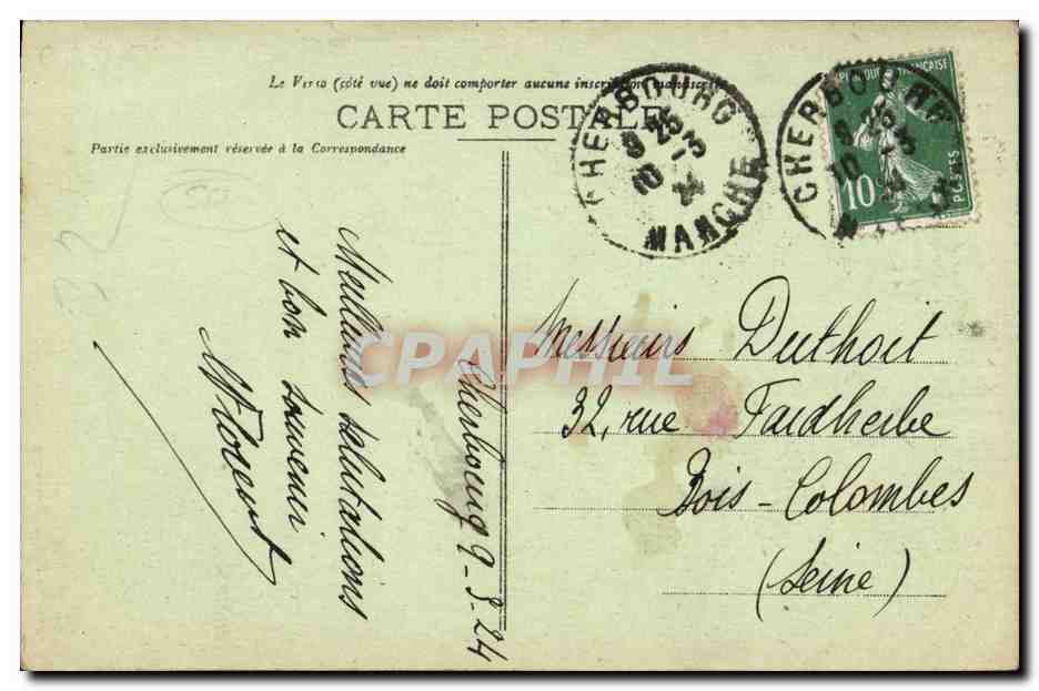 Statue de Napoléon Ier à Cherbourg — détail — Collection F. C., Cherbourg — Reverso