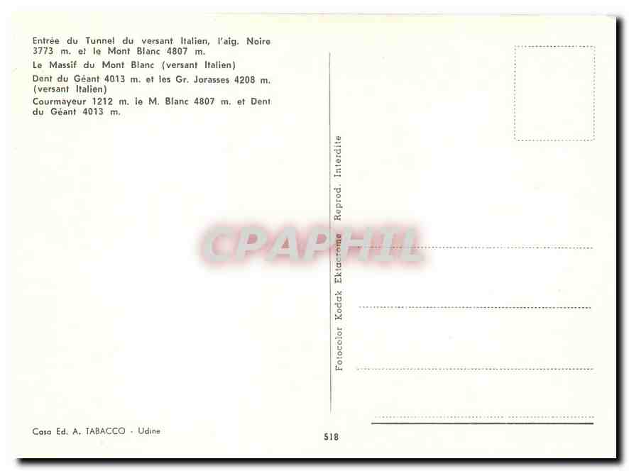 CPM Courmayeur M. Blanc — Rückseite