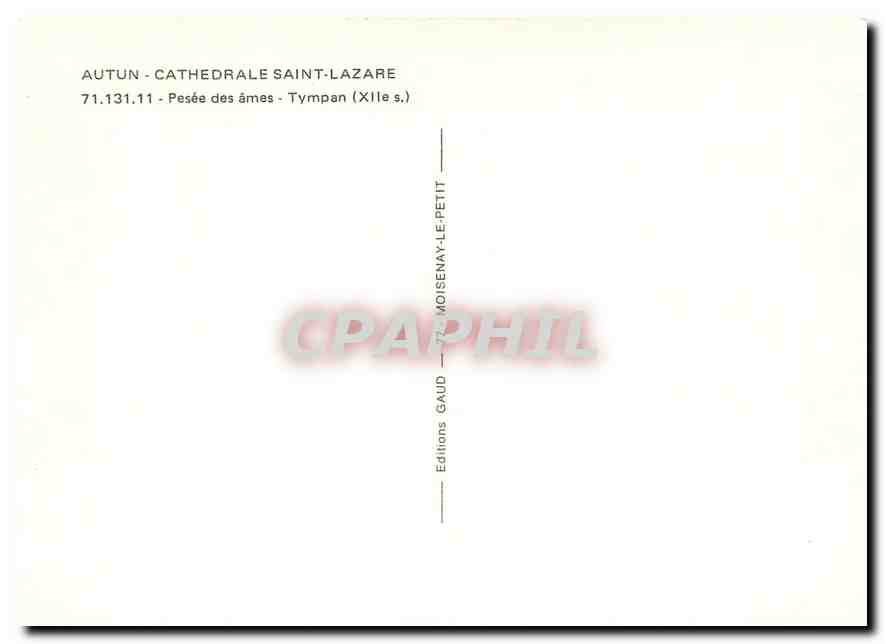 CPM Autun - Cathedrale Saint-Lazare Pesee des ames - Tympan (XIIe s.) — Rückseite