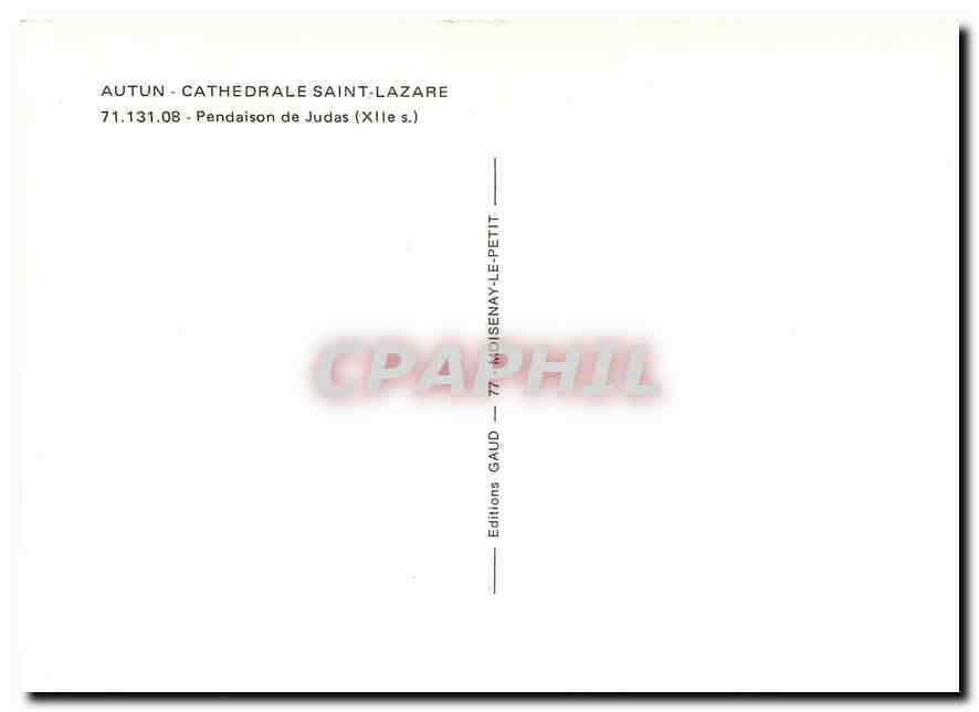 CPM Autun - Cathedrale Saint-Lazare Pendaison de Judas (XIIe s.) — Rückseite