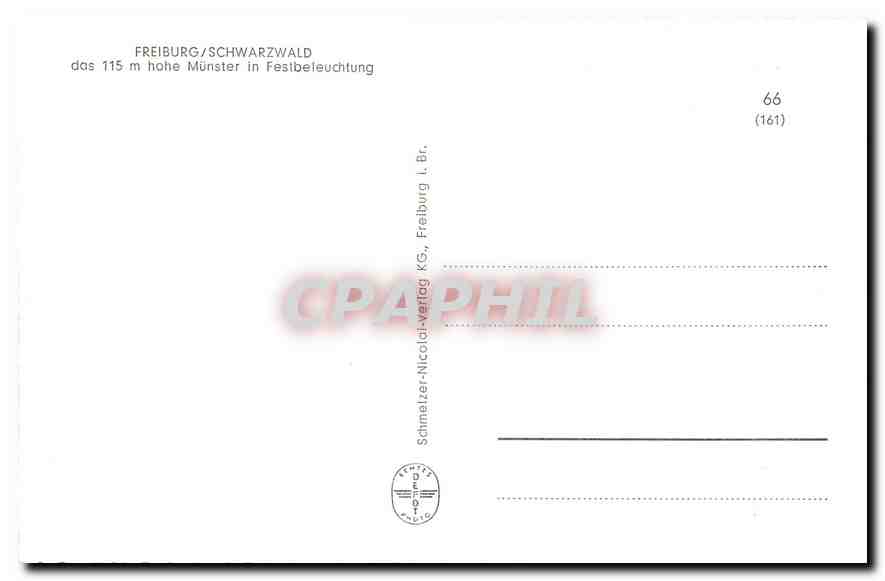 CPM Freiburg / Schwarzwald das 115m hohe Muenster in Festbefeuchtung — Rückseite