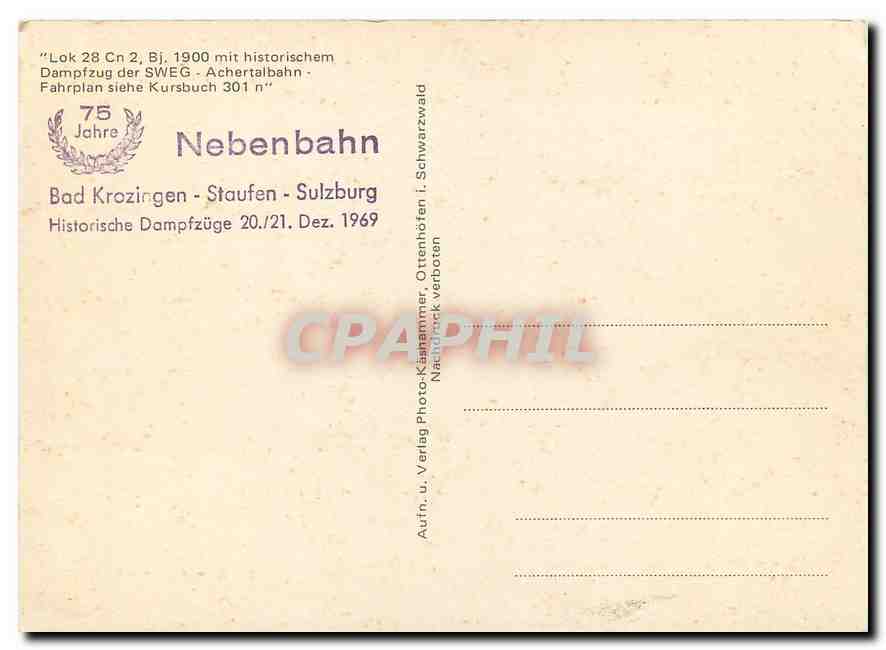 CPM Lok 28 Cn 2 Bj. 1900 — Rückseite