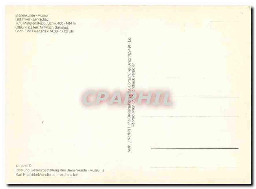 CPM Bienenkunde-Museum und Imker-Lehrschau — Rückseite