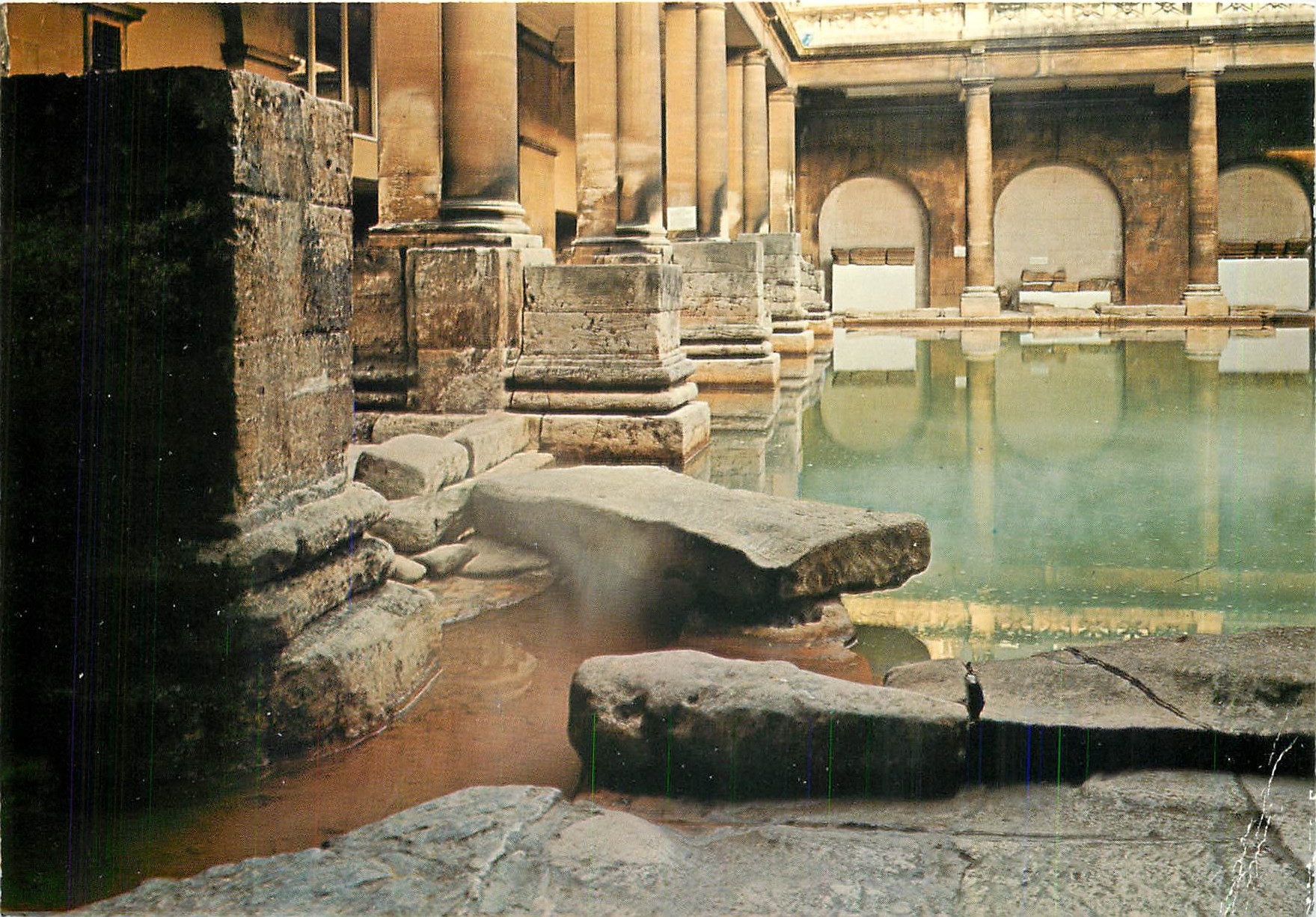 CPM Bath England The Great Roman bath and diving stone - First Century A.D.