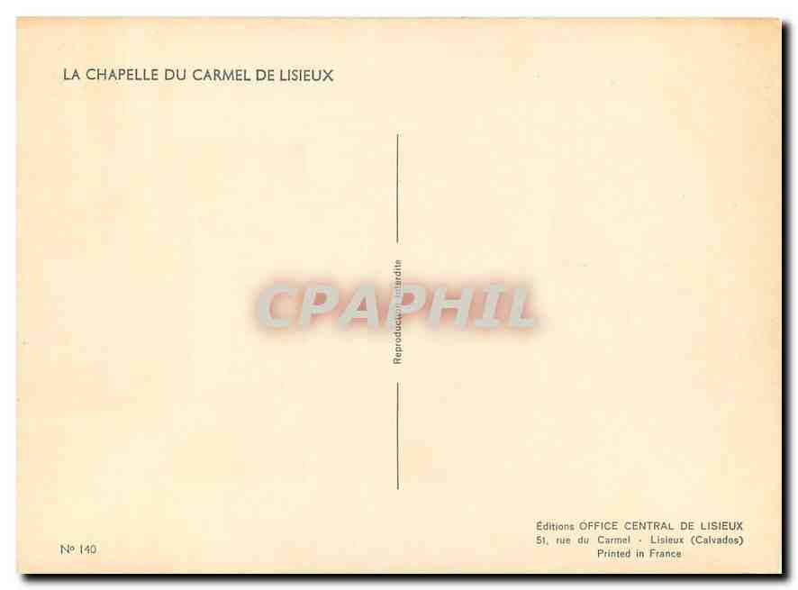 CPM La Chapelle du Carmel de Lisieux — Rückseite