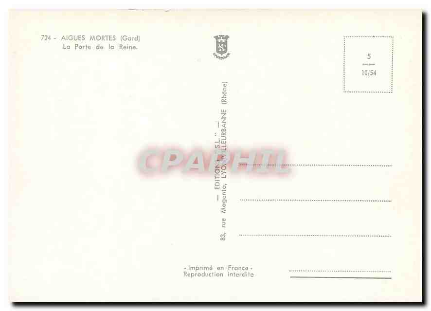 CPM Aigues Mortes (Gard) La Porte de la Reine — Rückseite