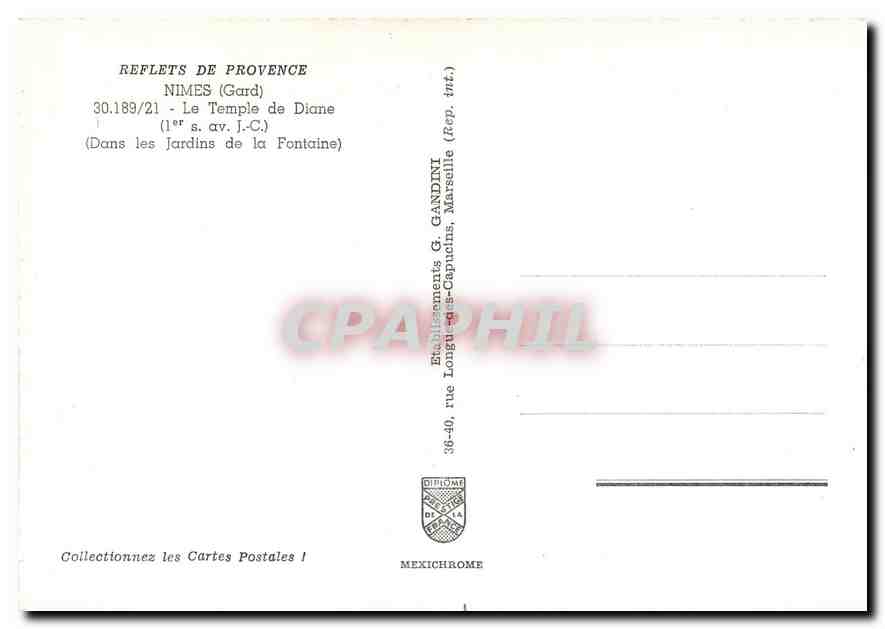 CPM Nimes (Gard) Le Temple de Diane (1er s. av J.-C.) — Back