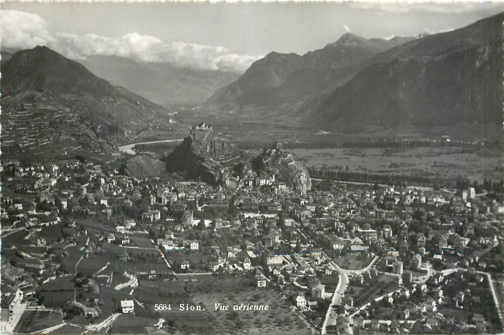 CPM Sion. Vue aerienne