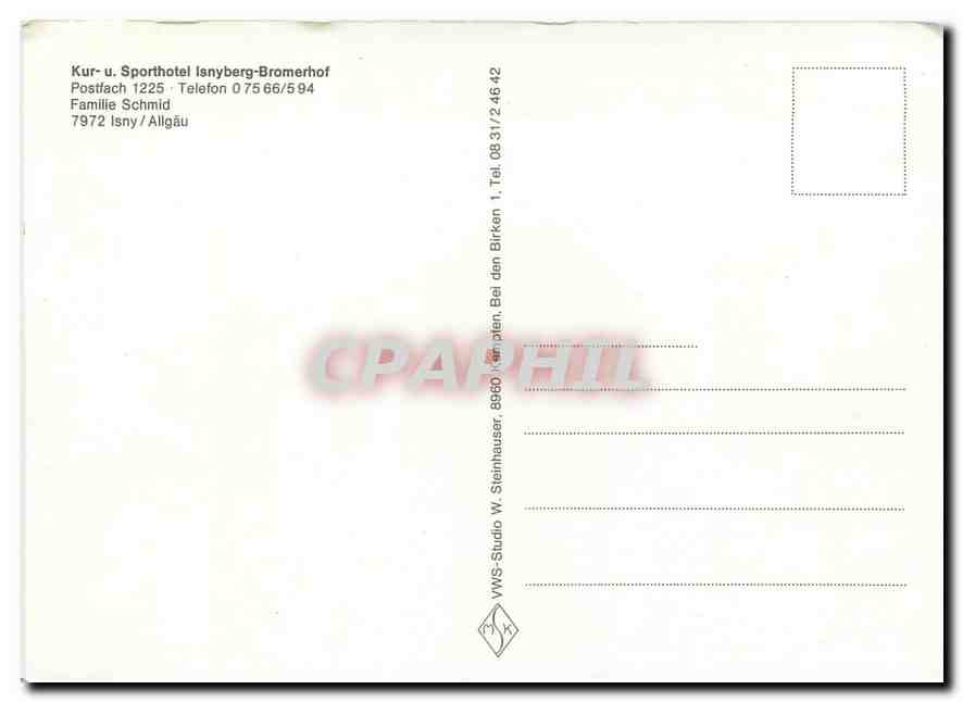 CPM Kur- u. Sporthotel Isnyberg-Bramerhof — Rückseite