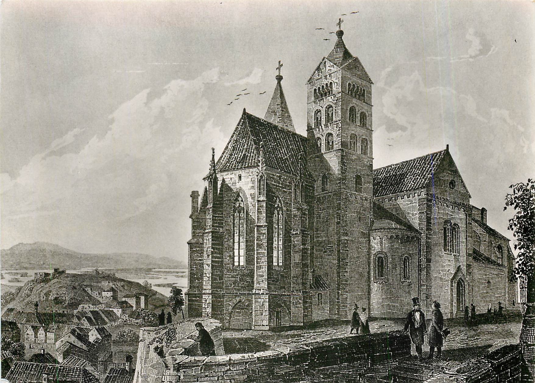 CPM Breisach am Rhein um 1850 nach einem alten Stich