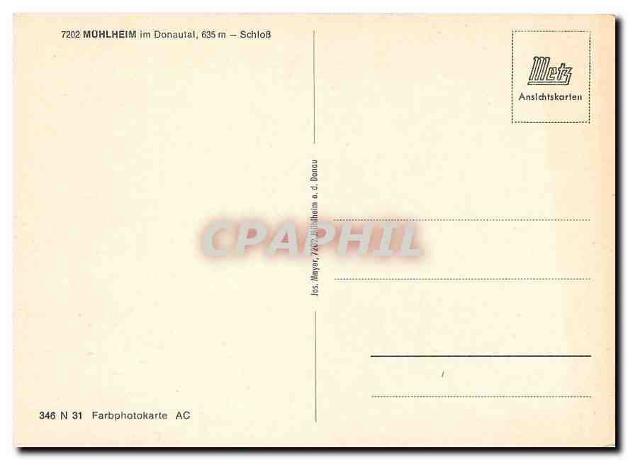 CPM Muehlheim im Donautal 635m- Schloss — Verso