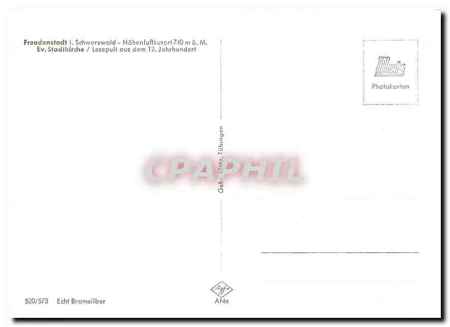 CPM Freundenstadt i. Schwarzwald - Hoehenluftkurort 740 m ue.M. — Rückseite