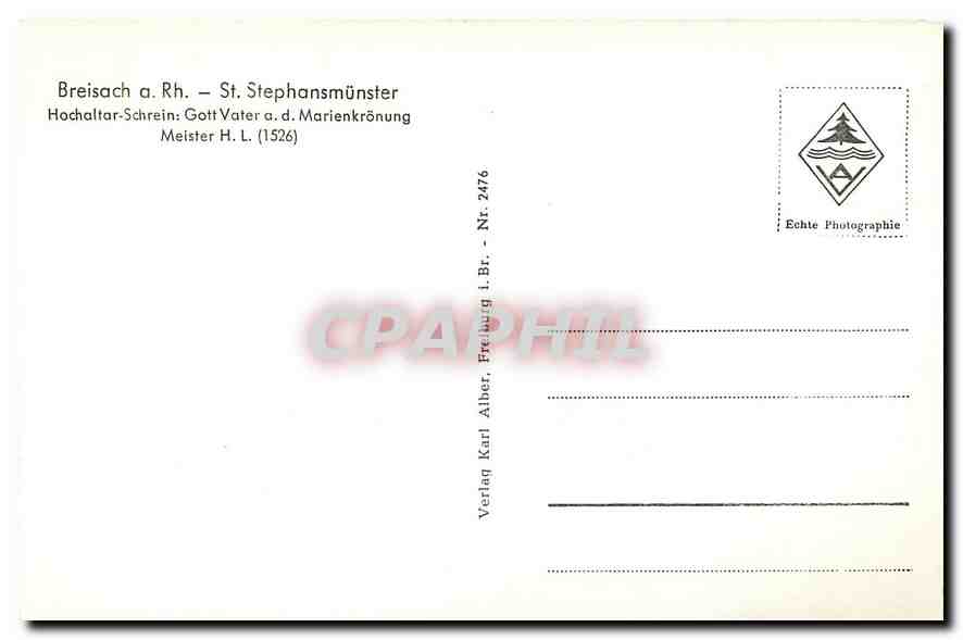 CPM Breisach a. Rh. St- Stephansmuenster Hochaltar-Schrein: Gott Vater a.d. Marienkroenung — Rückseite