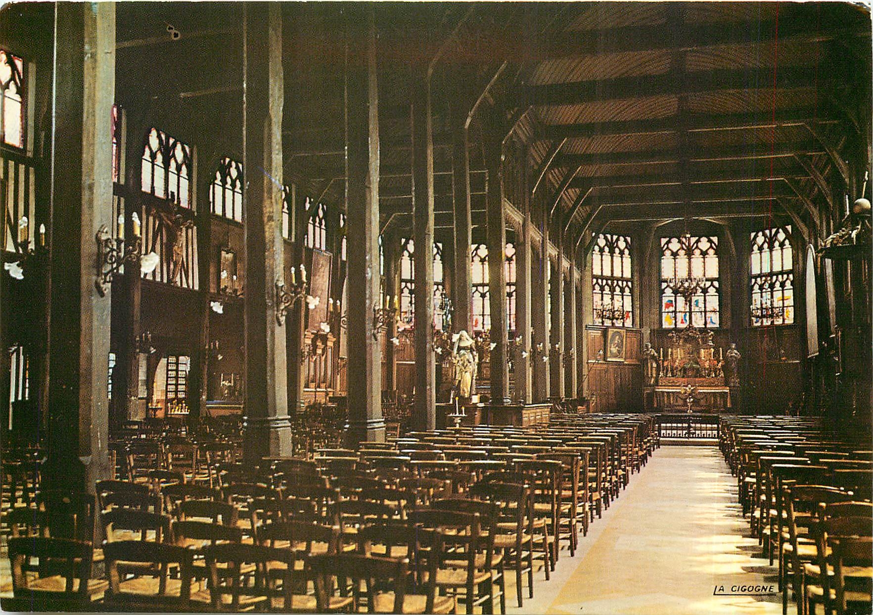CPM Honfleur L'interieur de l'eglise Ste-Catherine