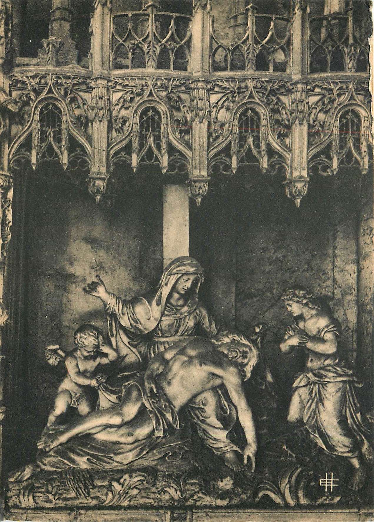 CPM Cathedrale de Chartres - Cloture du choeur. Descente de Croix par Simon Mazieres (1714)