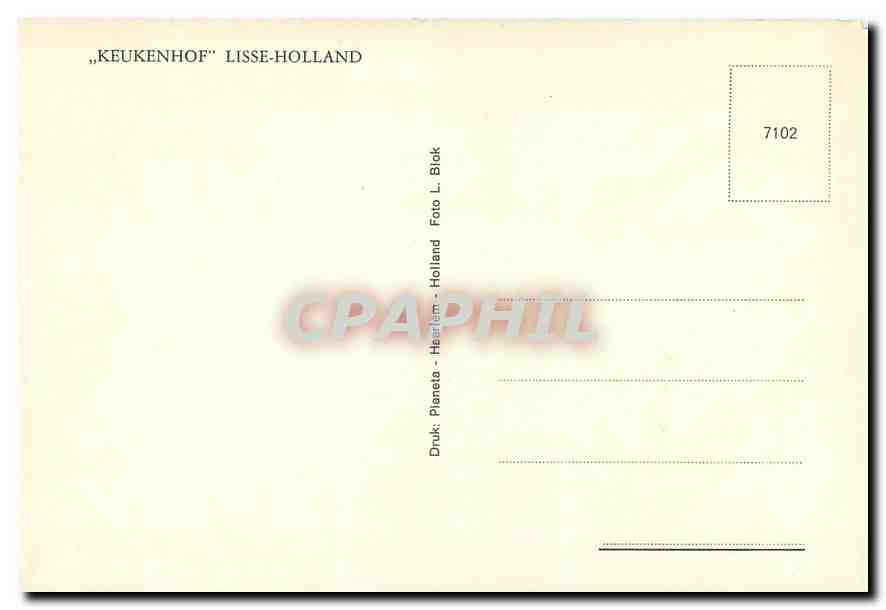 CPM "Keukenhof" Lisse-Holland — Rückseite