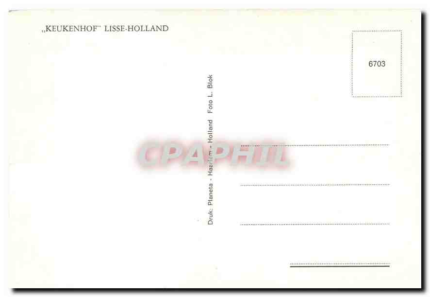 CPM "Keukenhof" Lisse-Holland — Rückseite