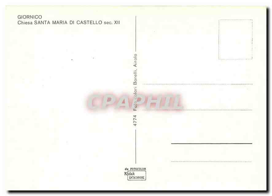 CPM Giornico Chiesa Santa Maria di Castello sec. XII — Rückseite